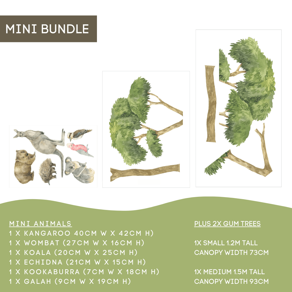 Australian Bush Animals and Gum Tree Decal BUNDLE PACKS