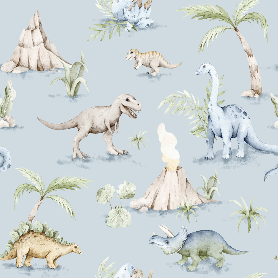 Dinosaurus Blue Kids Wallpaper