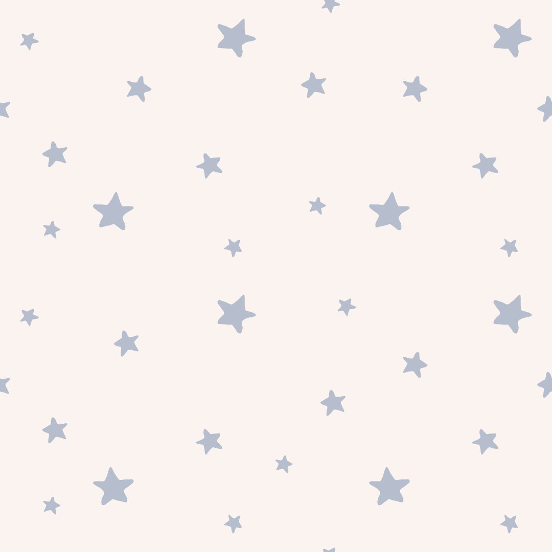 Close-up of Astro Blue wallpaper showing small blue stars scattered on a pale ground