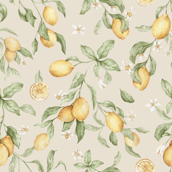 Sorrento Botanical Lemon & Blossom Wallpaper