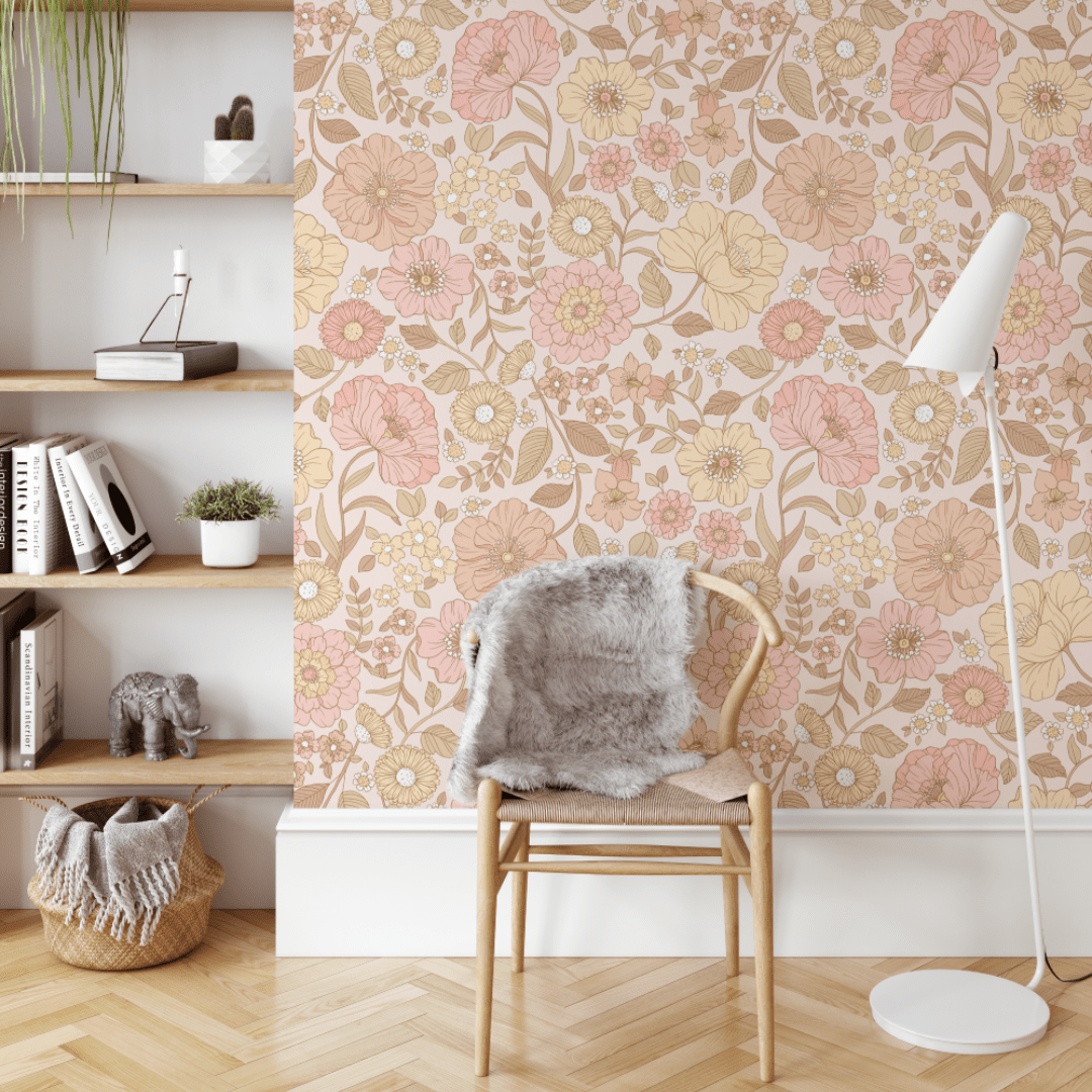 American Country Retro Wallpaper Pink Floral Green Leaves Pastoral Wallpaper  Flower Bedroom Living Room Tv Background Wall Paper - AliExpress