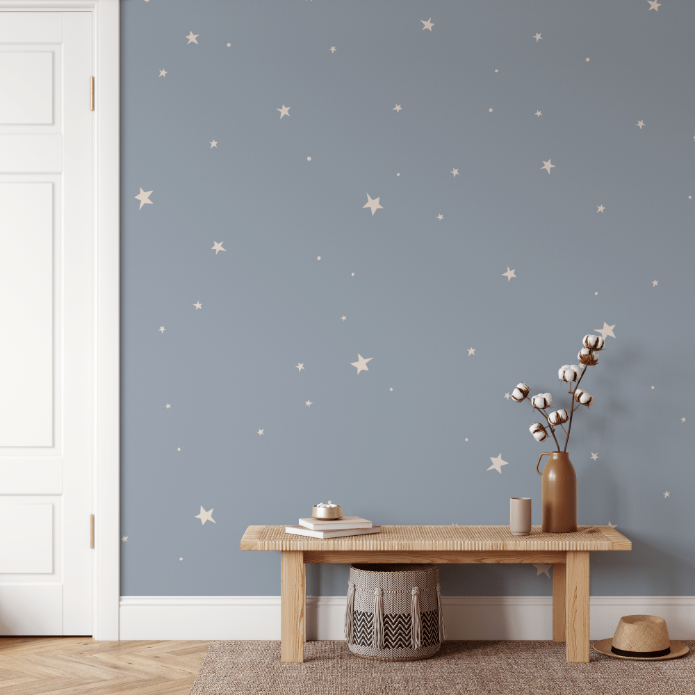 Aries Denim Blue Star Minimalist Wallpaper