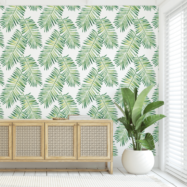 Aiden Tropical Leaves Green Jungle Wallpaper