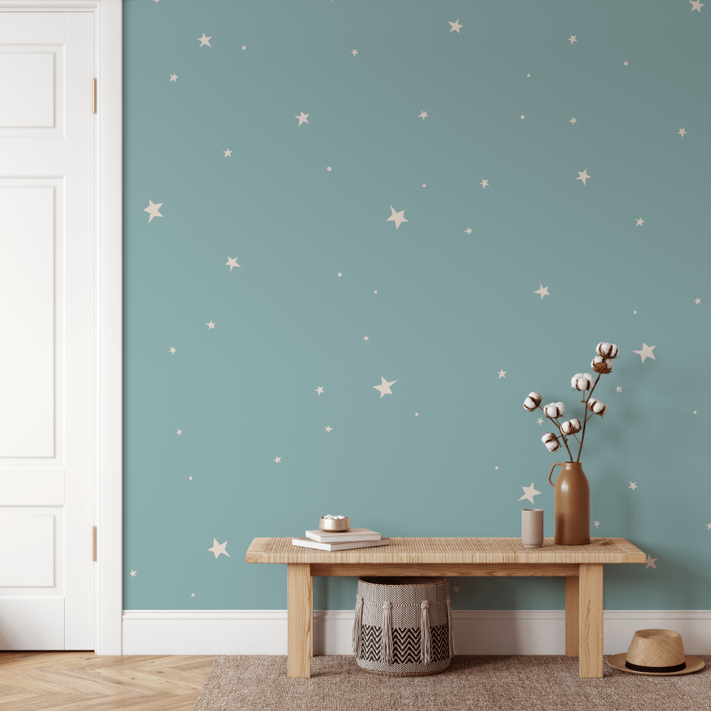 Aries Seafoam Green Star Minimalist Wallpaper