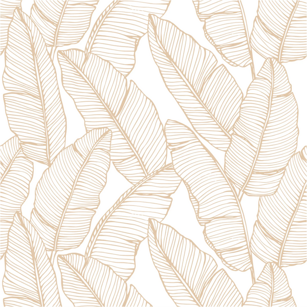 Bailey Beige Tropical Palms Coastal Wallpaper