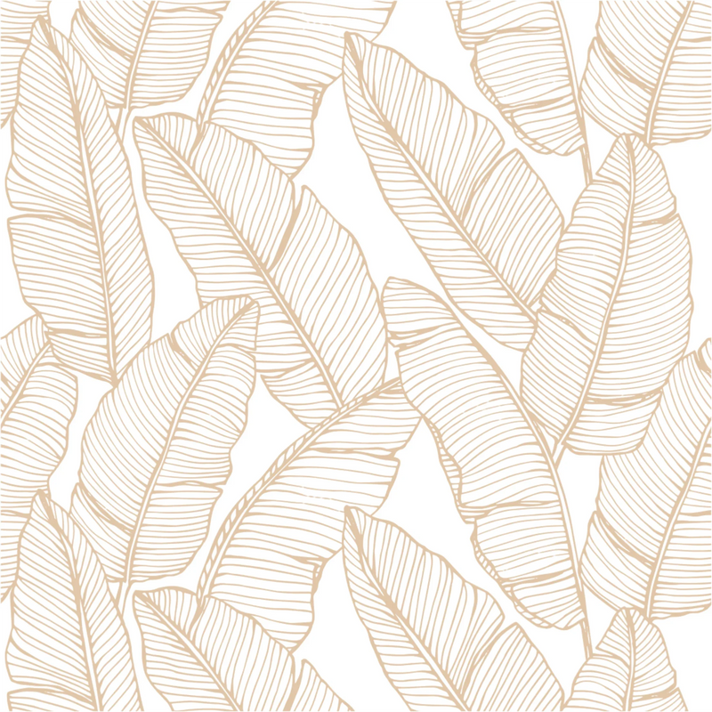 Bailey Beige Tropical Palms Coastal Wallpaper
