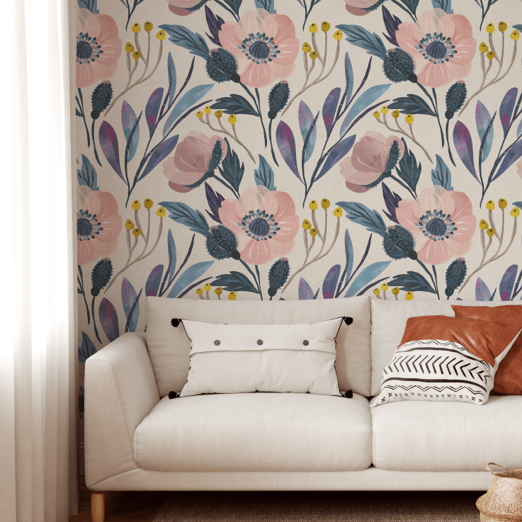 Bold Botanicals Retro Floral Wallpaper