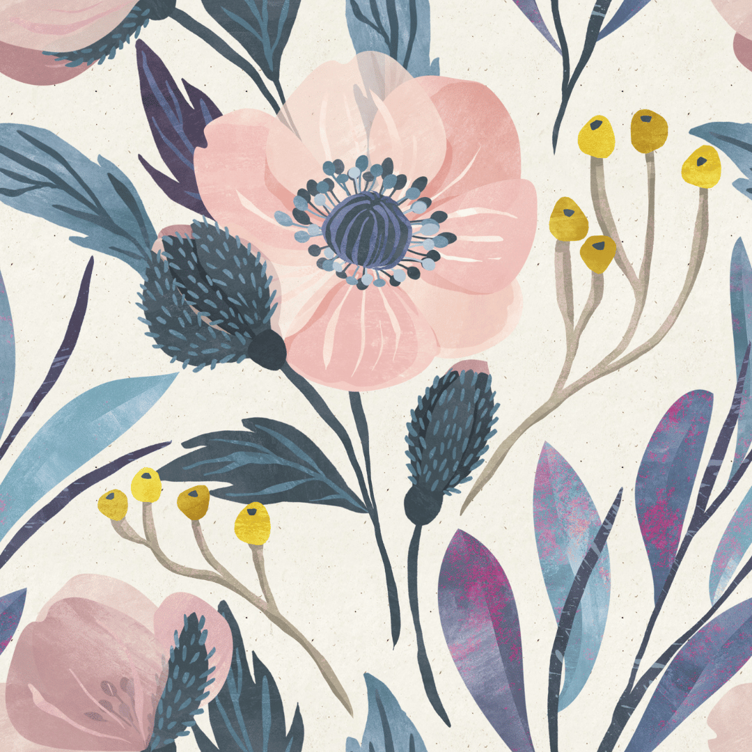 Bold Botanicals Retro Floral Wallpaper