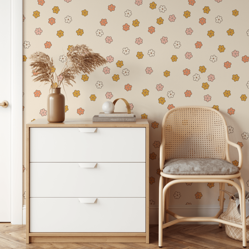 Clementine Boho Daisy Wallpaper