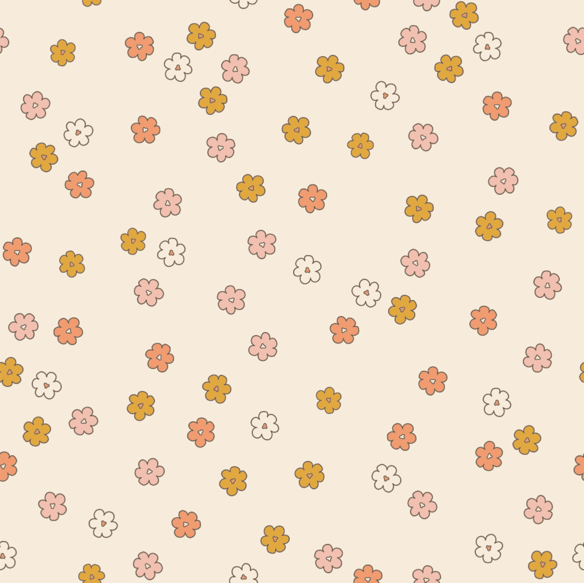 Clementine Boho Daisy Wallpaper