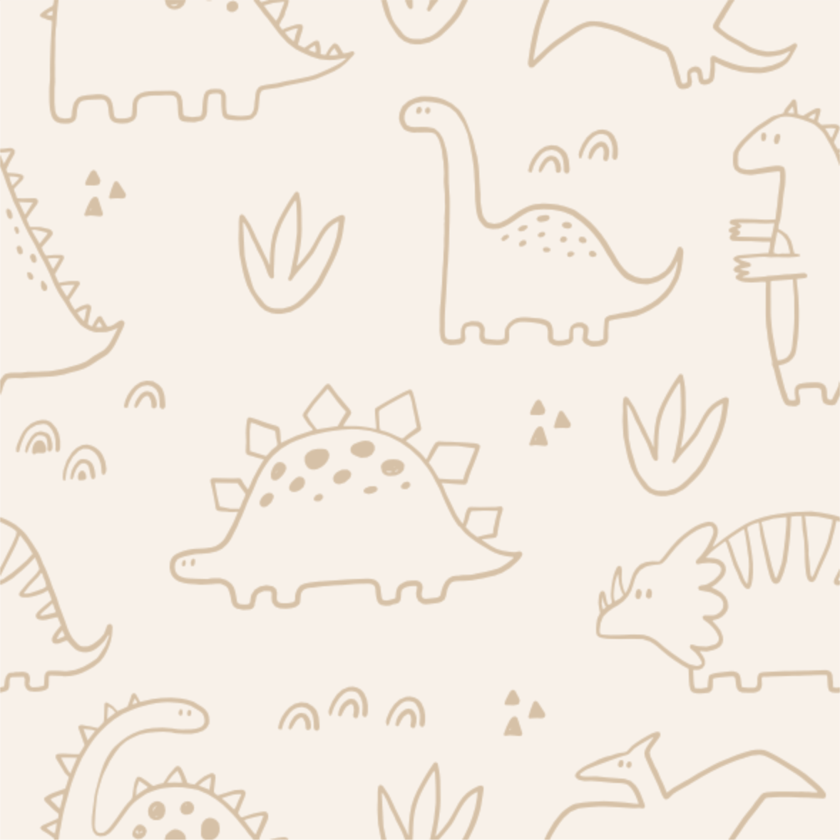 Darcy Dinosaurus Beige Wallpaper