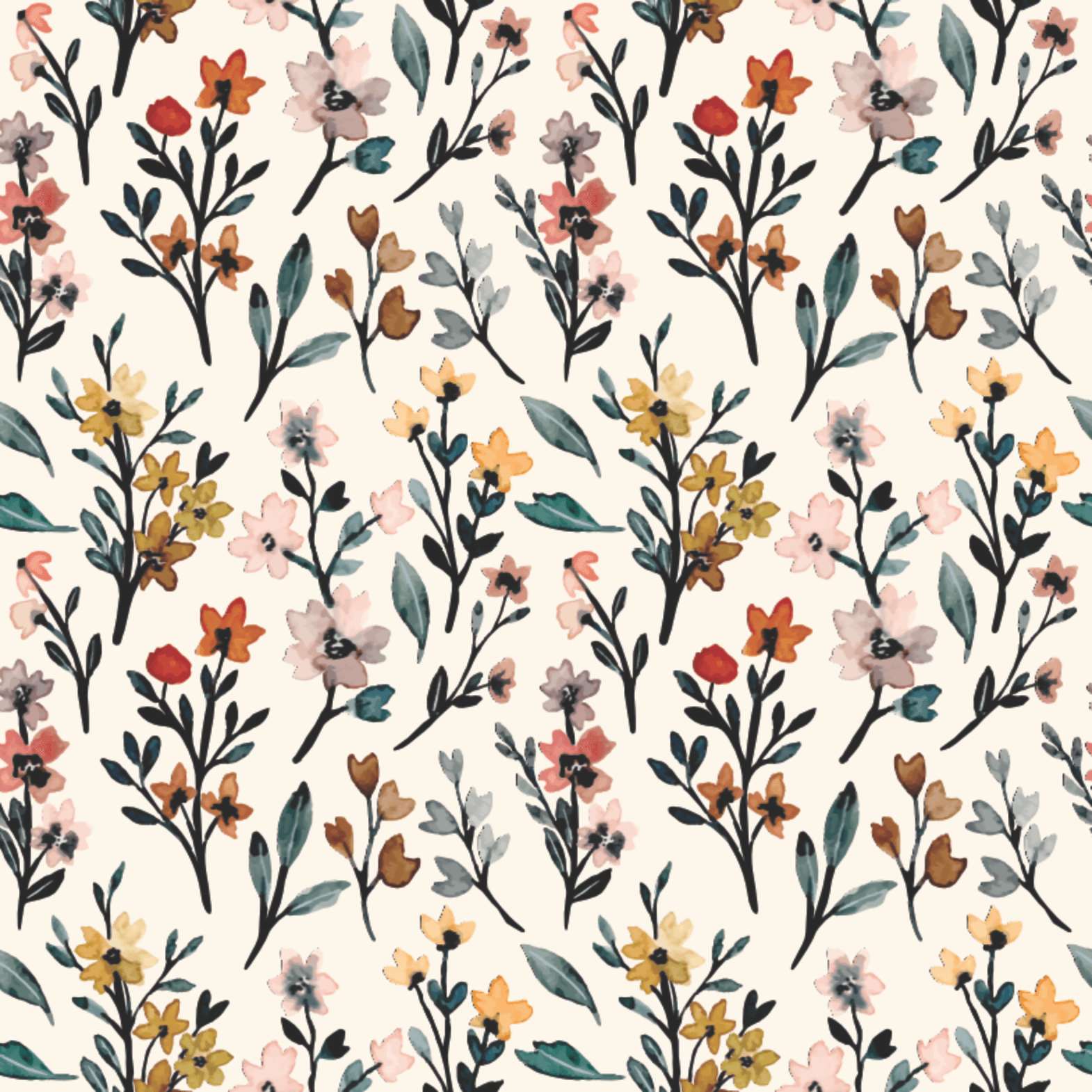 Hadley Boho Floral Rustic Wallpaper