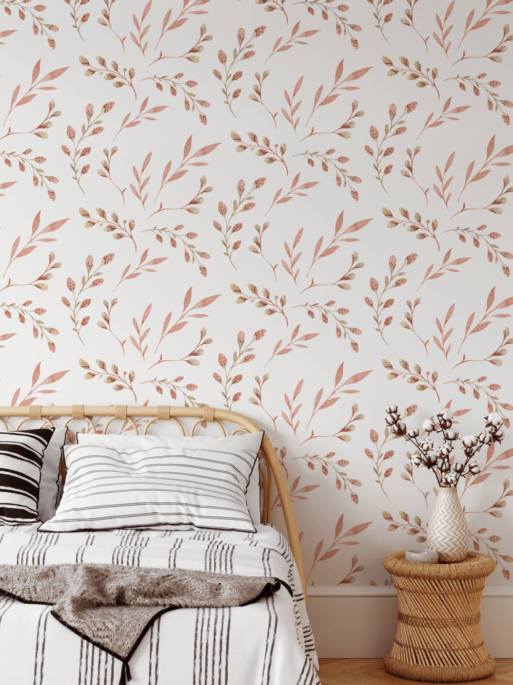 Hudson Dusty Pink Modern Farmhouse Wallpaper