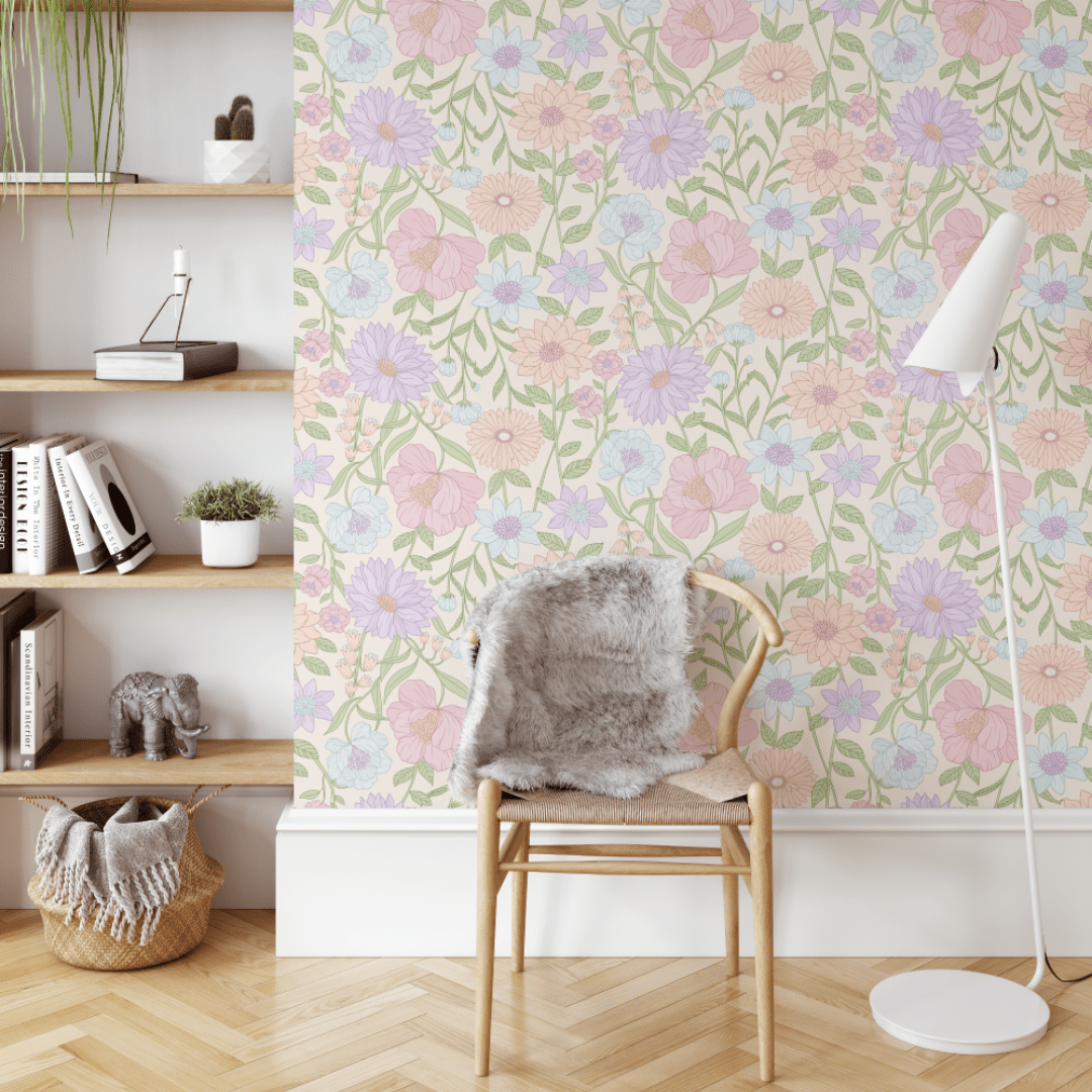 June Sorbet Gelato Floral Wallpaper