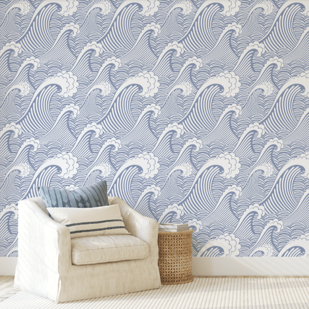Japanese Wave Peel and Stick Wall paper