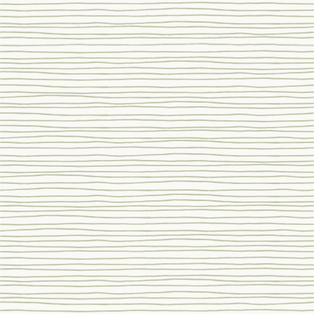 Close-up of Morgan Sage Green wallpaper showing fine horizontal sage lines on cream