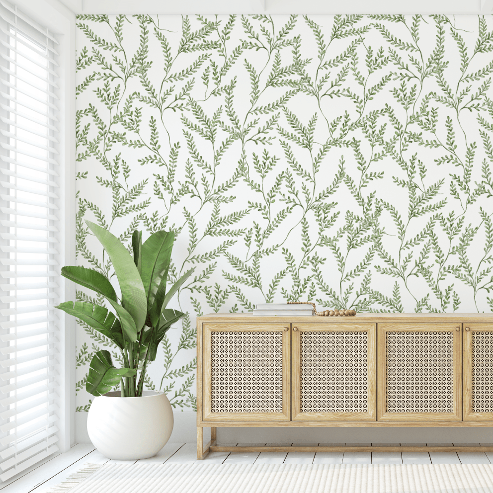 Mae Foliage Green Wallpaper