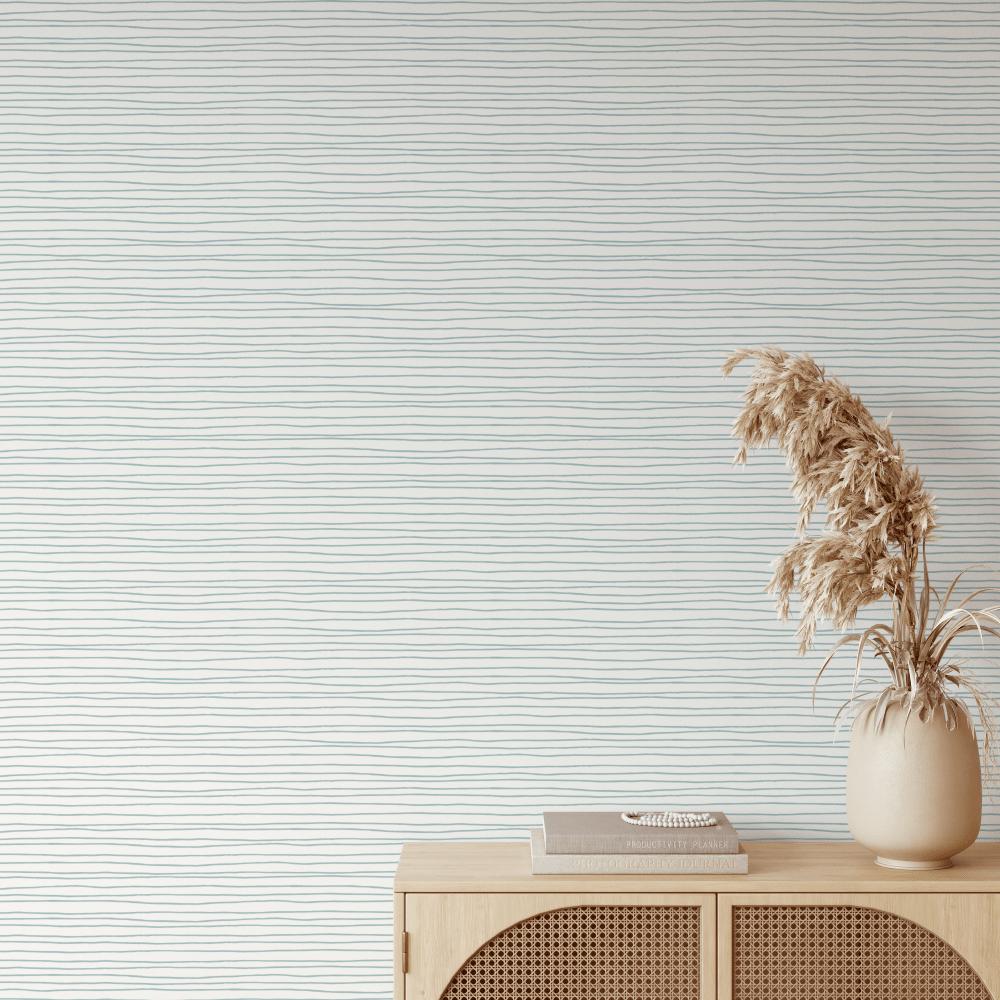 Morgan Seafoam Minimalist Lines Wallpaper