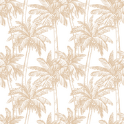 Linen Tropical Coastal Palm Wallpaper