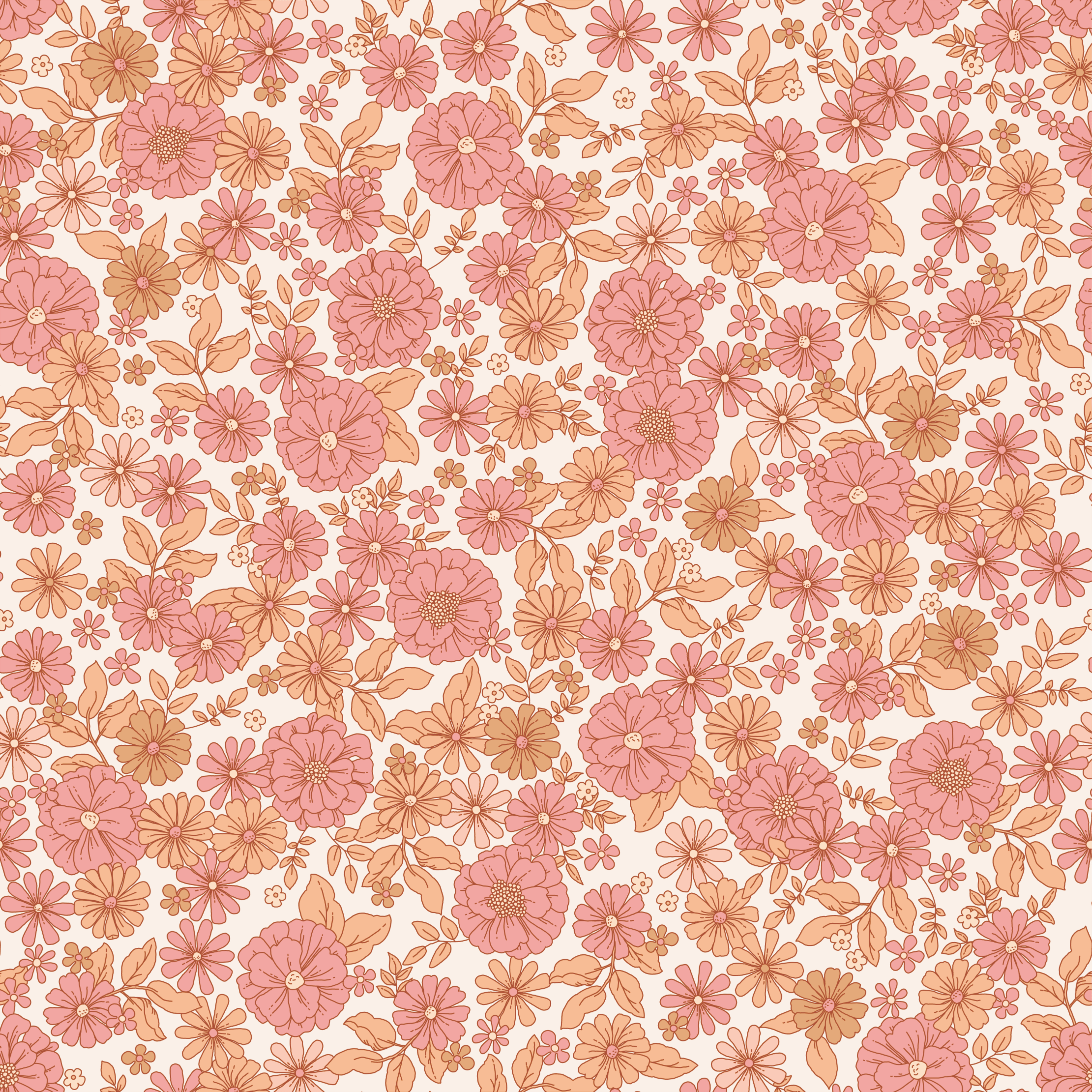 Skye Boho Floral Pattern Wallpaper