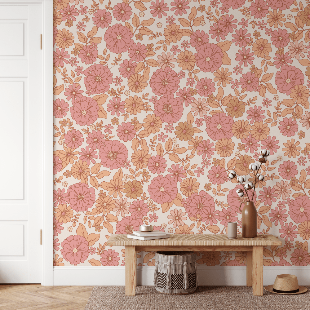 Skye Boho Floral Pattern Wallpaper