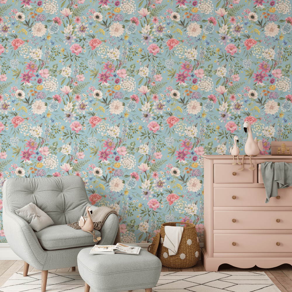 Valeria Pastel Blossom Floral Wallpaper