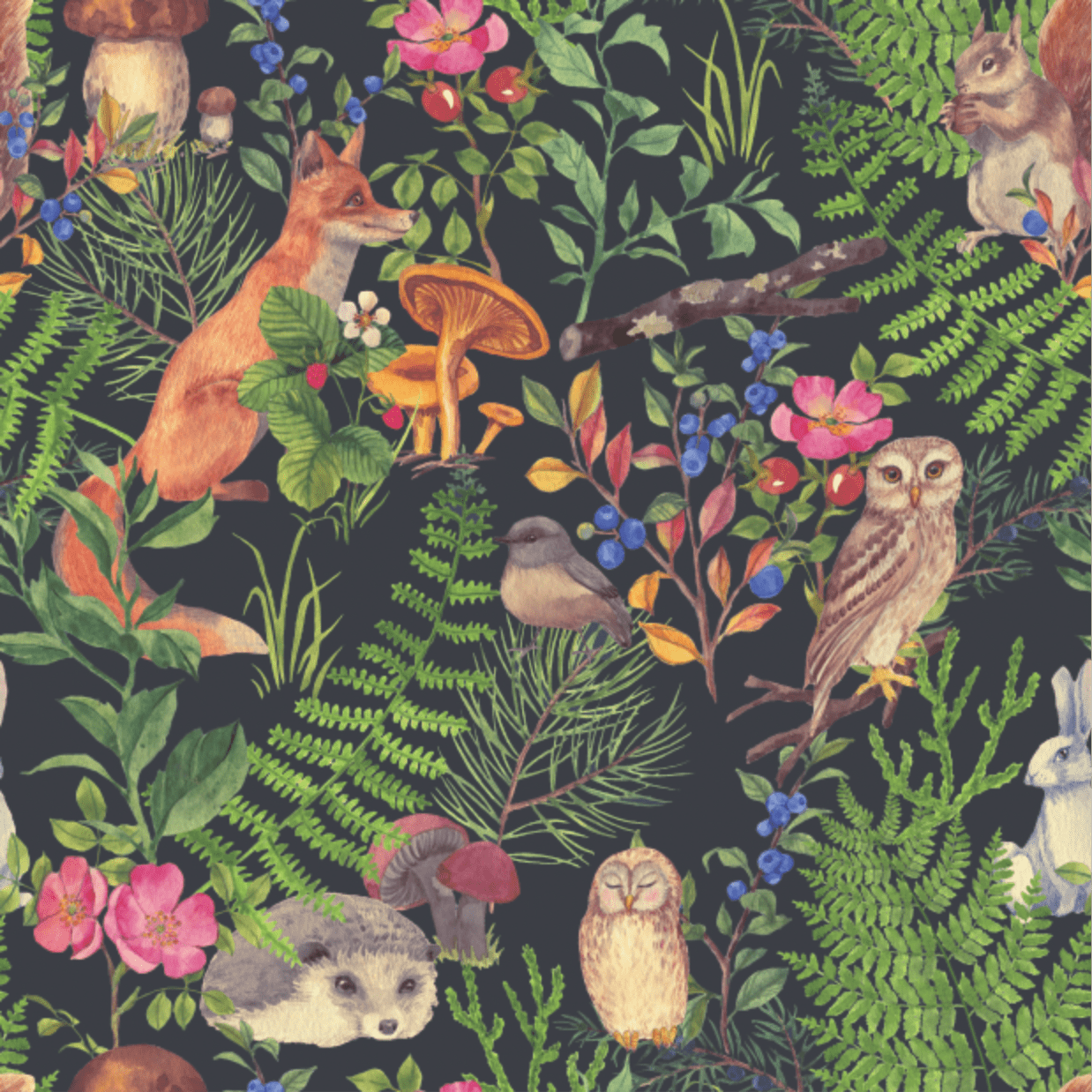 Wilder Woodland Forest Animals Wallpaper