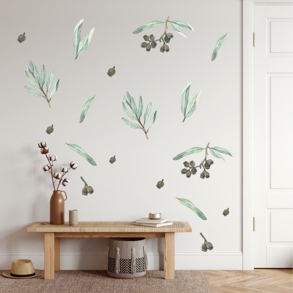 Australiana Foliage Gum Nut Leaves Wall Decals