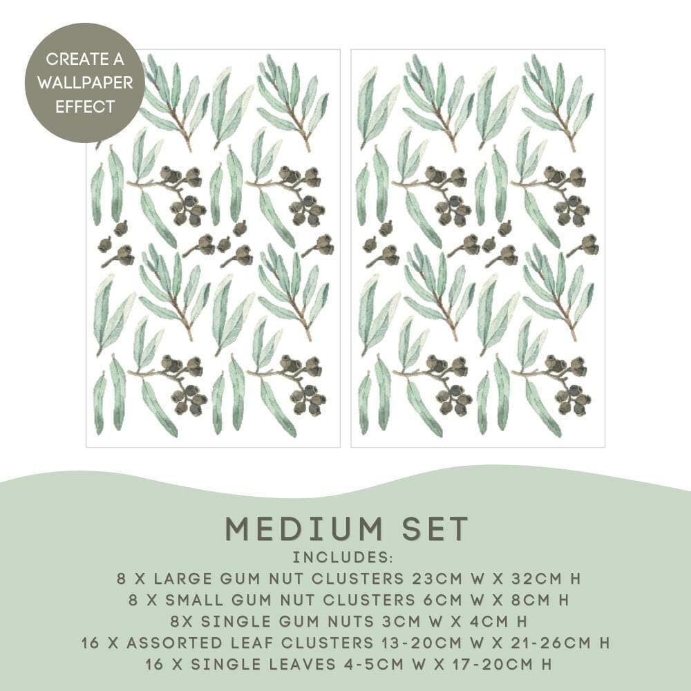 Australiana Foliage Gum Nut Leaves Wall Decals