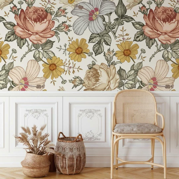Daphne Vintage Boho Floral Wallpaper