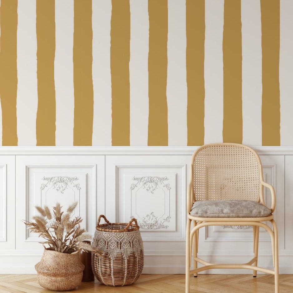 Finley Bold Stripe Rust Wallpaper