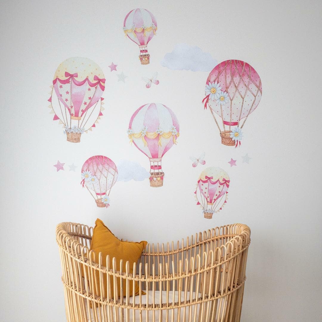Floral Hot Air Balloon Wall Decals