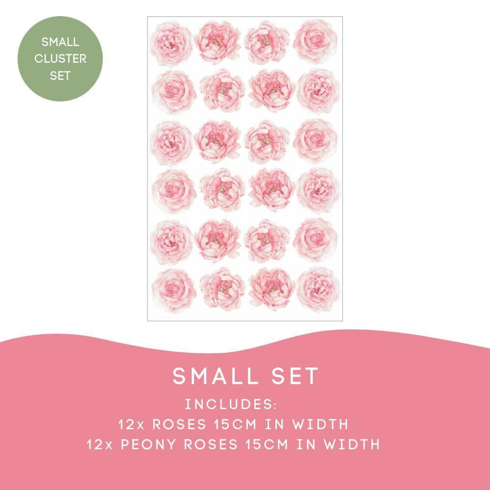 Mini Peony Rose Floral Wall Decals