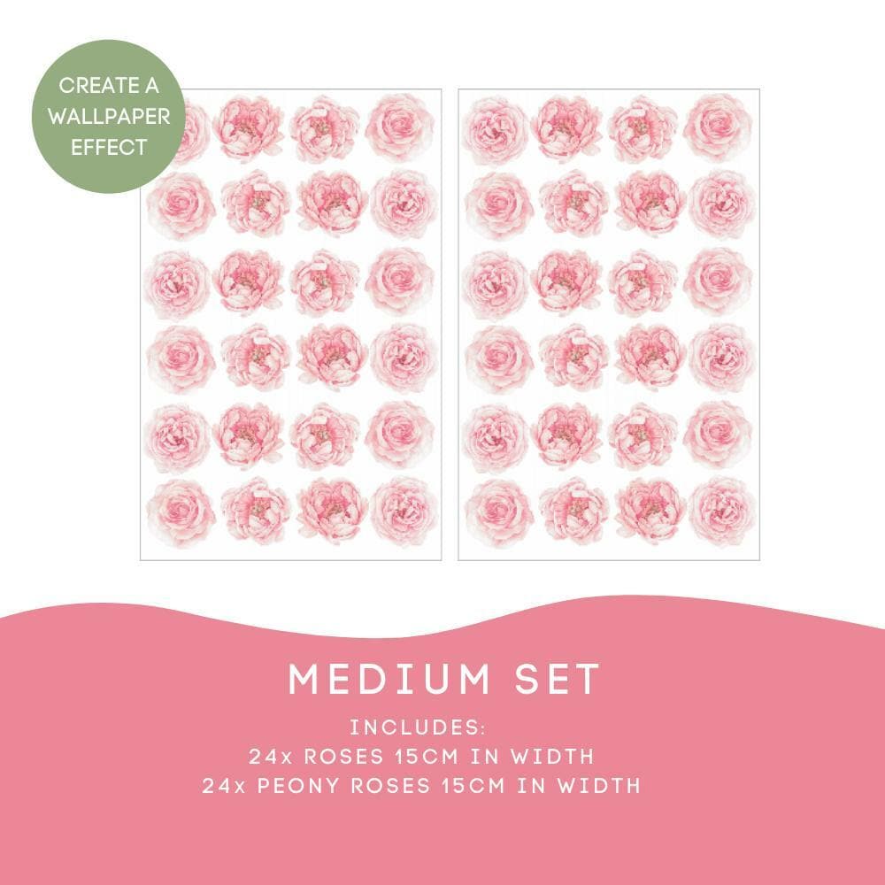 Mini Peony Rose Floral Wall Decals