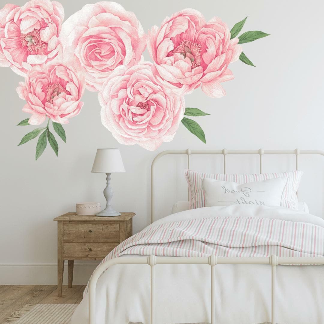 Shop Peony Rose Floral Wall Decals – Tiny Walls