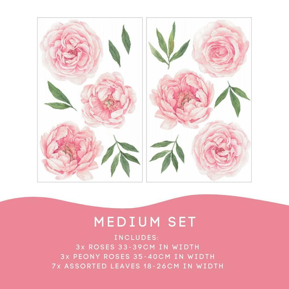 Peony Rose Floral Wall Decals