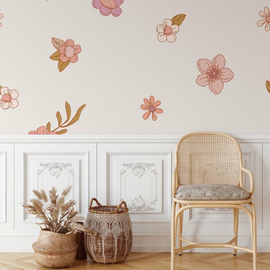 Rae Boho Floral Kids Wallpaper